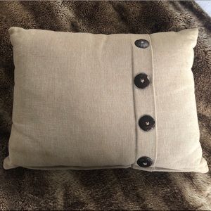 World Market Tan Throw Pillow with Buttons